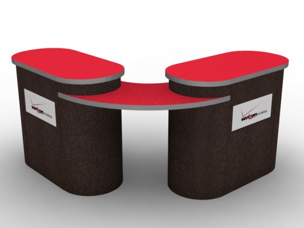 DI-664 Trade Show Pedestal -- Fabric Folding Panel Design -- Partial Graphic